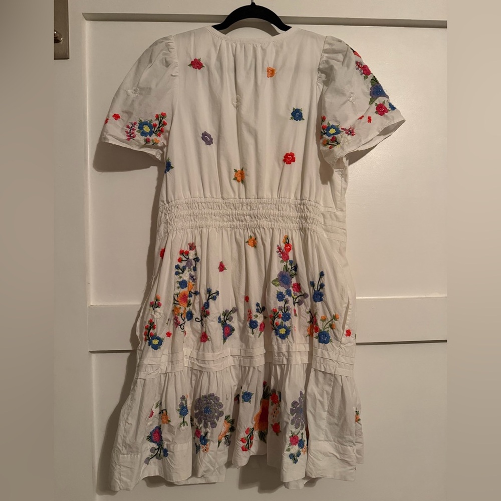 Anthropologie The Somerset Floral Embroidered Mini Dress Size Large - Picture 4 of 5
